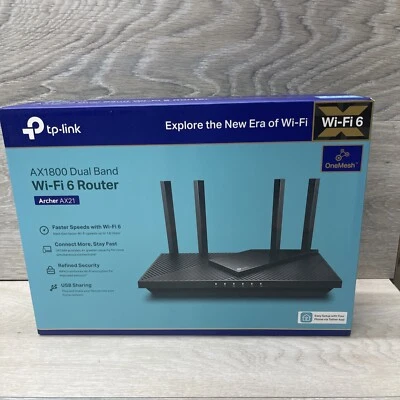 TP-Link Archer AX21 AX1800 Dual Band Wi-Fi 6 Router New - Image 1 of 4