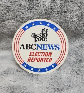 VTG 1988 The Vote ABC News Election Reporter Sticker Bush Dukakis - Picture 1 of 2
