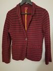 Merona For Target Womens Size S Red And Navy Stiped Jersey Blazer 