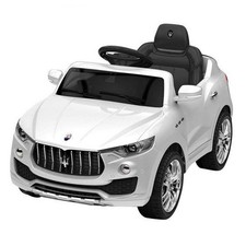 AUTO ELETTRICA PER BAMBINI MASERATI LEVANTE BIANCA R/C 2 MOTORI ING. MP3, LED PO