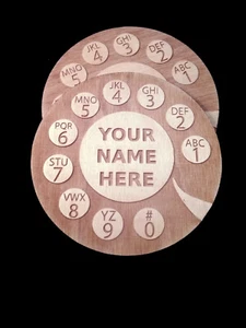 Juego de 4 posavasos de marcación giratoria para teléfono personalizado - Imagen 1 de 2