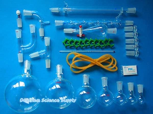 2000ml 24/40 New Chemistry Glassware Kit Laboratory Chemical Unit 32PCS - Picture 1 of 1