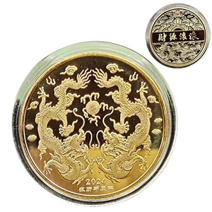 Moneda Zodiaco Aleación Año del Dragón Coleccionable Regalo Para 2024 Año Nuevo Chino - Imagen 1 de 6