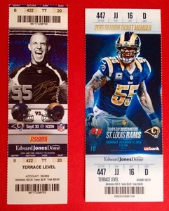 James Laurinaitis Ohio State Buckeyes St. Louis Rams Football NFL 2 Tix OSU LB - Picture 1 of 5