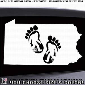 Fits Sasquatch Bigfoot FEET Pennsylvania PA Vinyl Decal Sticker Truck Window - Picture 1 of 4