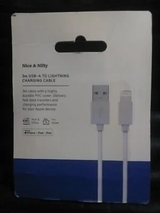 3m USB-A To Lighting charging Cable For iPhone iPad Apple White - Photo 1 sur 3