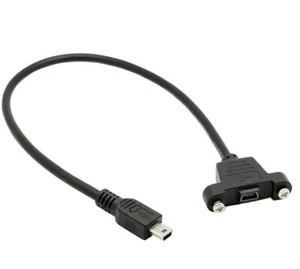 Mini USB 5Pin Panel Mount Extension Cable | Male to Female | 0.5m - Picture 1 of 5