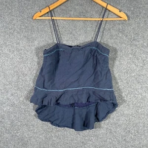 Three Of Something Top Womens XS Blue Blouse Linen Coastal Cami Camisole Boho - Picture 1 of 10