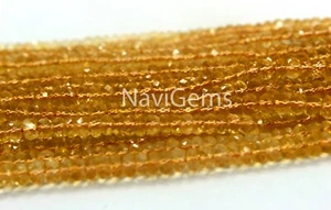 AAA Quality 13" Long Natural Citrine Gemstone Rondelle Faceted Beads Size 4 MM - Picture 1 of 4