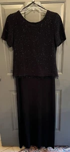 Abito da sera lungo vintage Ronni Nicole by Ouida taglia 12 maxi scintillante perline - Foto 1 di 7