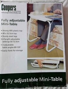 Coopers of Stortford Fully Adjustable Mini Table Easy Fold Steel Legs Portable