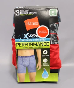 Hanes Men's Boxer Briefs 3-Pack X-Temp 4-Way Stretch Mesh Size XL - Picture 1 of 3