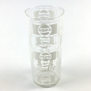 Vintage Pepsi-Cola Logo Drinking Glass Logos in Multiple Different Languages - Picture 1 of 8