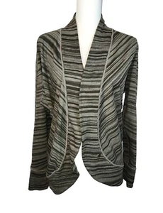 Prana Paradiso Cocoon Dark Olive Wrap Sweater Cardigan Open Front Sz M - Picture 1 of 10