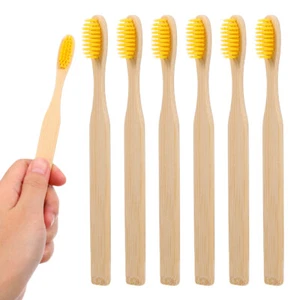 Spazzolino da denti in bambù spazzolini manuali per adulti setole sensibili - Foto 1 di 11