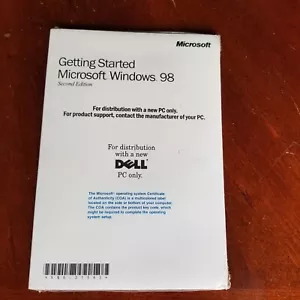 Microsoft Windows 98 Second Edition Getting Started Manual & CD for Dells Sealed - Picture 1 of 2