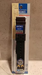 SEIKO DAL1BP Genuine Urethane Rubber Watch Strap Band 22mm Flat Vent straight - Picture 1 of 2