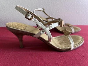 Tacones TORY BURCH KAILEY Off White Beige Charol Talla 8.5 M - Imagen 1 de 7