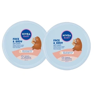 2x NIVEA Baby Face & Body Soft Cream Gentle Hypoallergenic With Almond Oil 200ml - Picture 1 of 7
