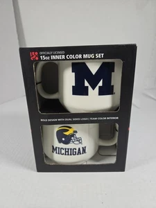Michigan Wolverines 15 Unzen Innenfarbe Kaffeebecher 2er Set - Bild 1 von 7