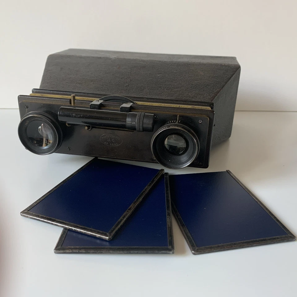 Photo-jumelle Jules Carpentier (JC) appareil argentique à plaque - Photo 1/4