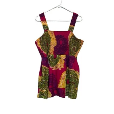 Lane Bryant Floral Smocked Sleeveless Tank Summer Silk Multicolor Top Size 1X - Image 1 of 4