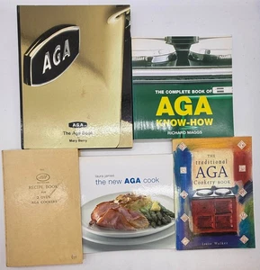 Job Lot of 5 Different Aga Oven Cook and Recipe Books - Cooking Baking Food - Imagen 1 de 2