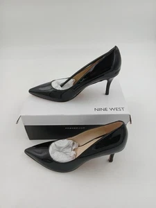 Nine West Patsy3 Shoes Womens Size 8 Medium Black Patent Leather Heels Classic - Picture 1 of 8