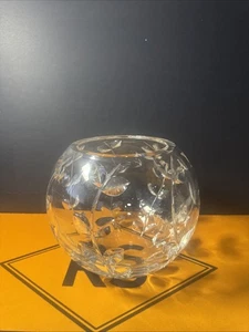 Tiffany & Co Floral Vine grande ciotola rosa cristallo 7" - Foto 1 di 6