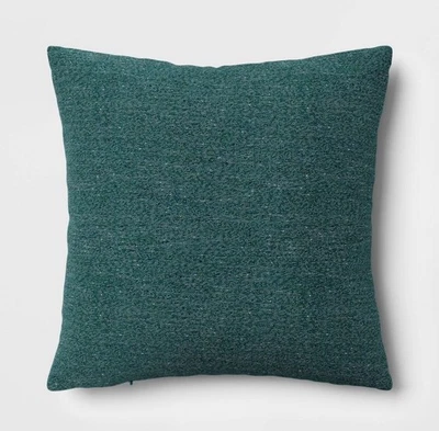 NWT Threshold 18 x 18 Indoor Outdoor Decorative Pillow Cover Dark Teal Blue 76 - Image 1 of 4