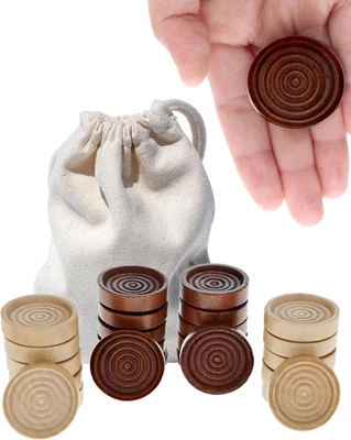 Solo piezas de damas de madera (1,5 pulgadas), juego de mesa a cuadros y pieza de backgammon... Foto 1 de 4