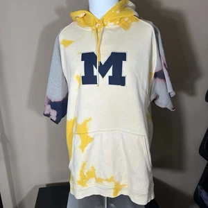 Nike Team Michigan Wolverines Hoodie XL Custom Tie Dye Cut Sleeves One Of A Kind - Picture 1 of 12