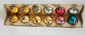 Vintage COBY Multicolor American Made Glas Baum ORNAMENTE 12 Originalkarton OFFEN - Bild 1 von 5