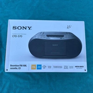 Sony CFD-S70 CD Cassette FM/AM Boombox Brand New In Box Color Black - Picture 1 of 8