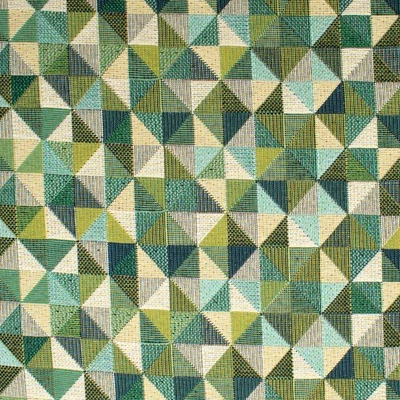 Gobelin kleine Dreiecke im Quadrat grün Dekostoff Meterware (Preis=0,5m) - Bild 1 von 4