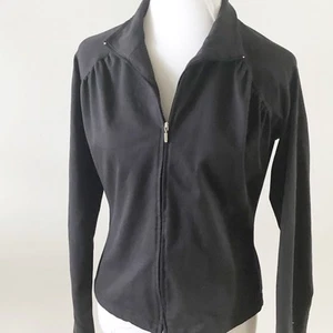 Lucy Black Jacket Full Zip Medium Long Sleeve Athleisure Yoga Running - Picture 1 of 5