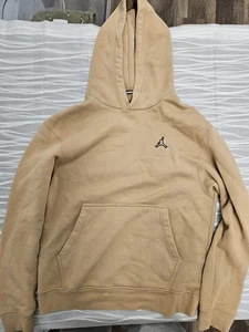 Air Jordan Hoodie Sweatshirt Mens Small Beige Tan Pullover Fleece Lined Comfort - Picture 1 of 6