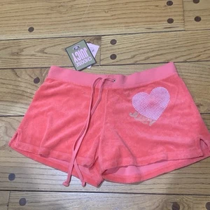 Juicy Couture Pam Gela Passenger Car Terry Fashion 3 Shorts Coral Women's Small - Picture 1 of 5