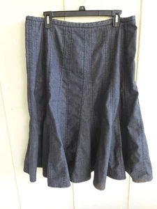 Larry Levine Charcoal Grey Denim Skirt Woman Size 14 Causal Cottagecore - Picture 1 of 8