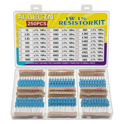 Widerstand Set, 1W, 1%, 25 Werte, Metallfilm, Sortiment, Elektronik - Bild 1 von 4