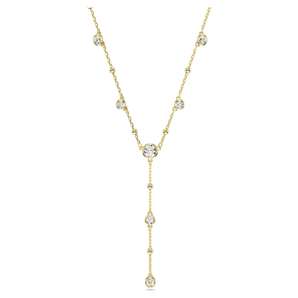 Swarovski Zirconia Imber Y Necklace Round Cut White Gold-Tone Plated 5684510