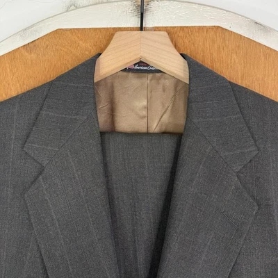 De Colección Traje Stafford Para Hombres 40R Gris Rayas 2 Botones Estambre Mezcla Lana Pantalón 30x30 Foto 1 de 4
