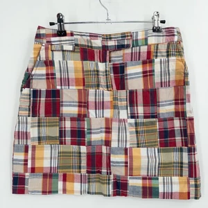 Vintage Y2K Madras karierter Minirock Größe 4 Patchwork adrett bunt Küste - Bild 1 von 8