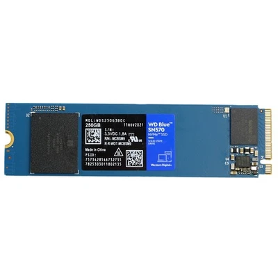 250GB WD Blue WDS250G3B0C SN570 NVMe SSD M.2 2280 PCIE Gen3x4 Nand 3300 MB/S - Bild 1 von 3