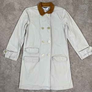 DKNY Jacket Womens S Khaki Contrast Collar Canvas Vintage Equestrian Riding Club - Picture 1 of 7
