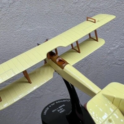 1:100 WWI CURTISS JN-4 JENNY Biplane Aircraft Model Diecast Military Collection - Image 1 of 4