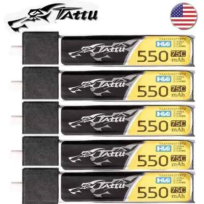 Batería Tattu 1S 550mAh 75C 3.8V HV Lipo RC Drpne Paquete Con Enchufe BT 2.0 Paquete de 5 Foto 1 de 4