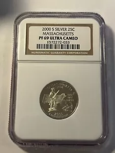2000-S Massachusetts Silver Proof State Quarter/NGC PF69 Ultra Cameo #22067sh - Picture 1 of 4
