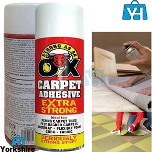 500ML CARPET ADHESIVE GLUE SPRAY FOAM PAPER CORK TILE CRAFT FABRIC FLOOR WALL - Picture 1 of 15