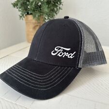 Ford Embroidered Trucker Mesh Hat Cap Adjustable Snapback Black and Gray